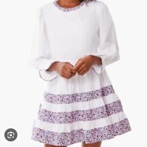 Tuckernuck Purple Floral Tiered Fran Mini Dress size large
